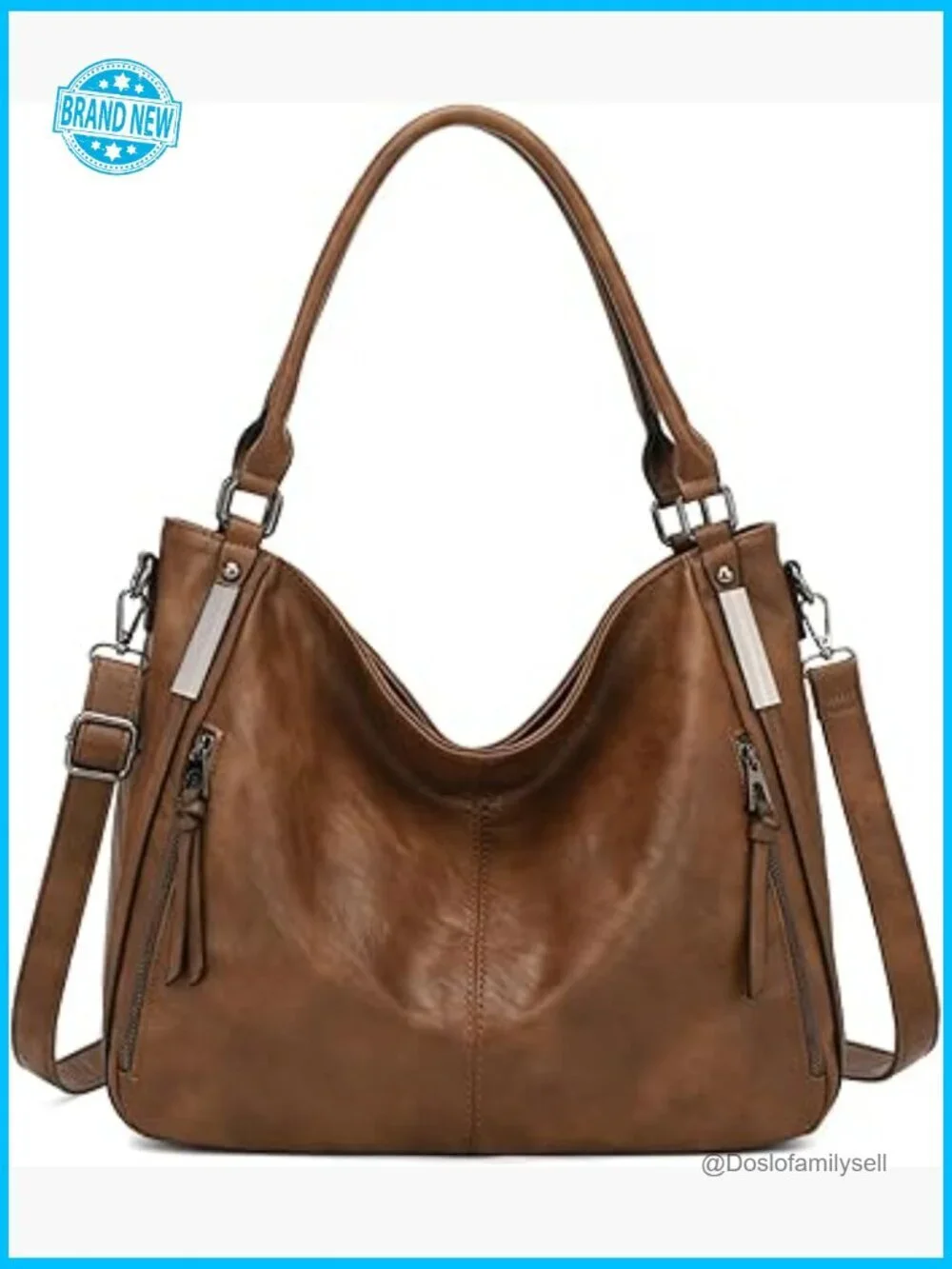 Large Hobo Shoulder Bag Crossbody Tote Purse Casual Everyday Work with Pockets